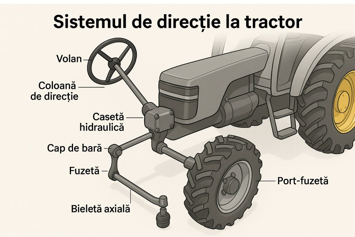 Sistem de direcție pentru tractoare