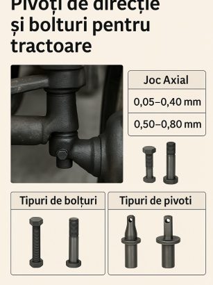Pivoți de direcție și bolțuri pentru tractoare – sistem de direcție agricol
