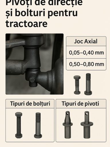 Pivoți de direcție și bolțuri pentru tractoare – sistem de direcție agricol