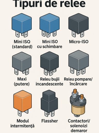 tipuri de relee pentru tractoare și utilaje agricole – mini, micro, maxi, bujii incandescente, intermitență
