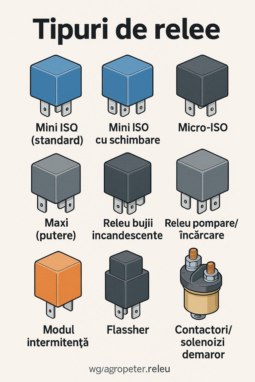 tipuri de relee pentru tractoare și utilaje agricole – mini, micro, maxi, bujii incandescente, intermitență