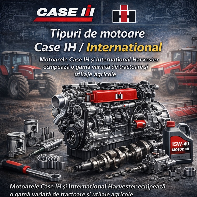 Ghid motoare Case IH și International Harvester pentru identificare piese și coduri motor tractoare.