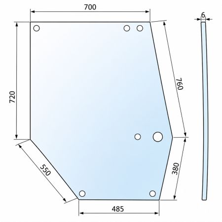 Geam ușă superior stânga Case-ih 1330931C2