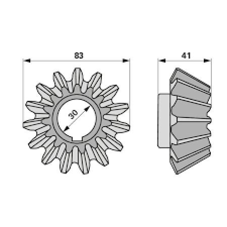 Pinion conic 15 dinti 010744