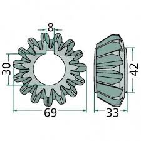 Pinion conic 15 dinti 58556010