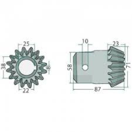 Pinion conic 16 dinti 0623810