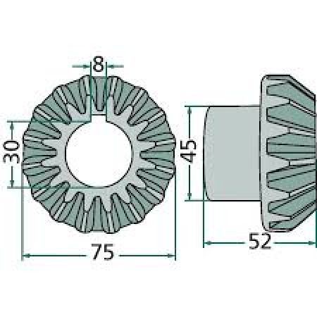 Pinion conic 16 dinti 06580615