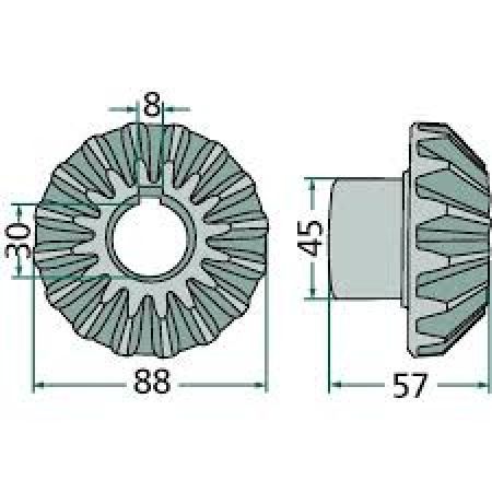 Pinion conic 16 dinti