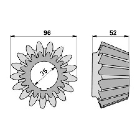 Pinion conic 17 dinti Z3000370