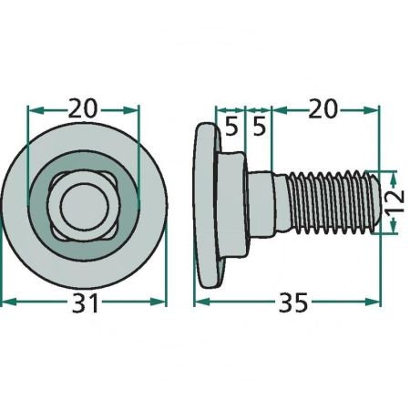 Șurub lamă cu piulita de siguranta 56403000